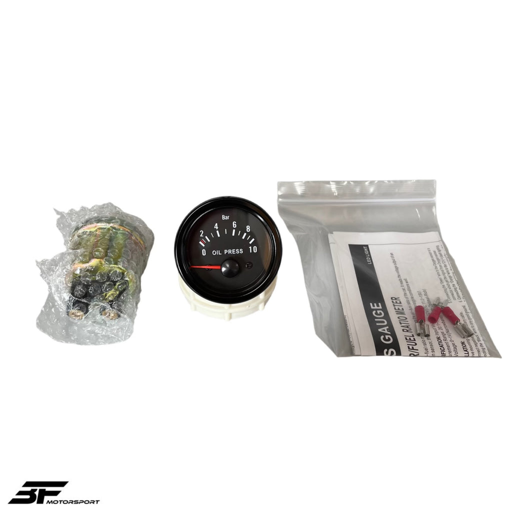 Öldruckanzeige NEU 52mm Schwarz Komplett-Set Oil Pressure Zusatz